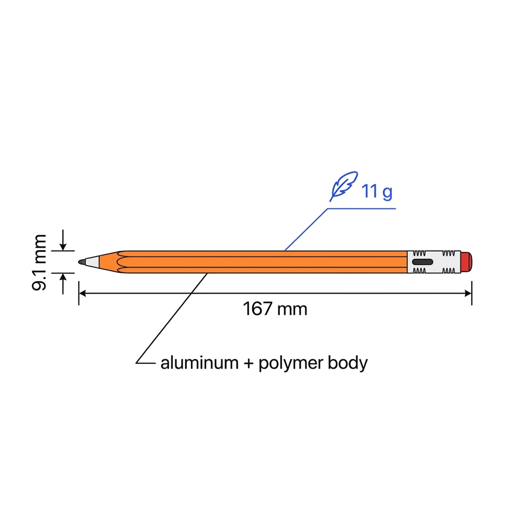 Pen 01 dimensions — 167mm, 9.1mm, 11g