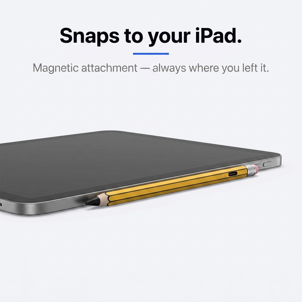 Pen 02 — magnetic attachment to iPad