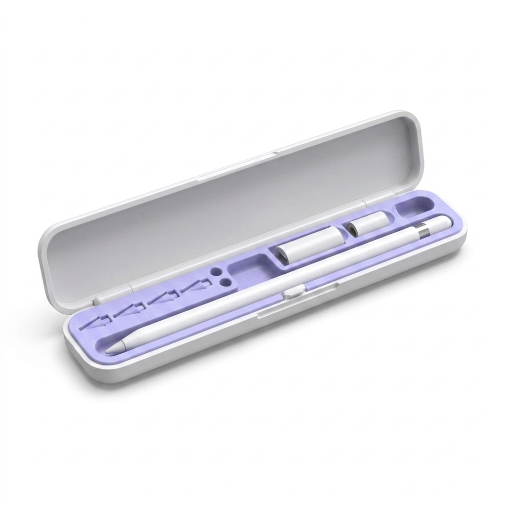 monolyne Case 01 open with Apple Pencil and spare tips