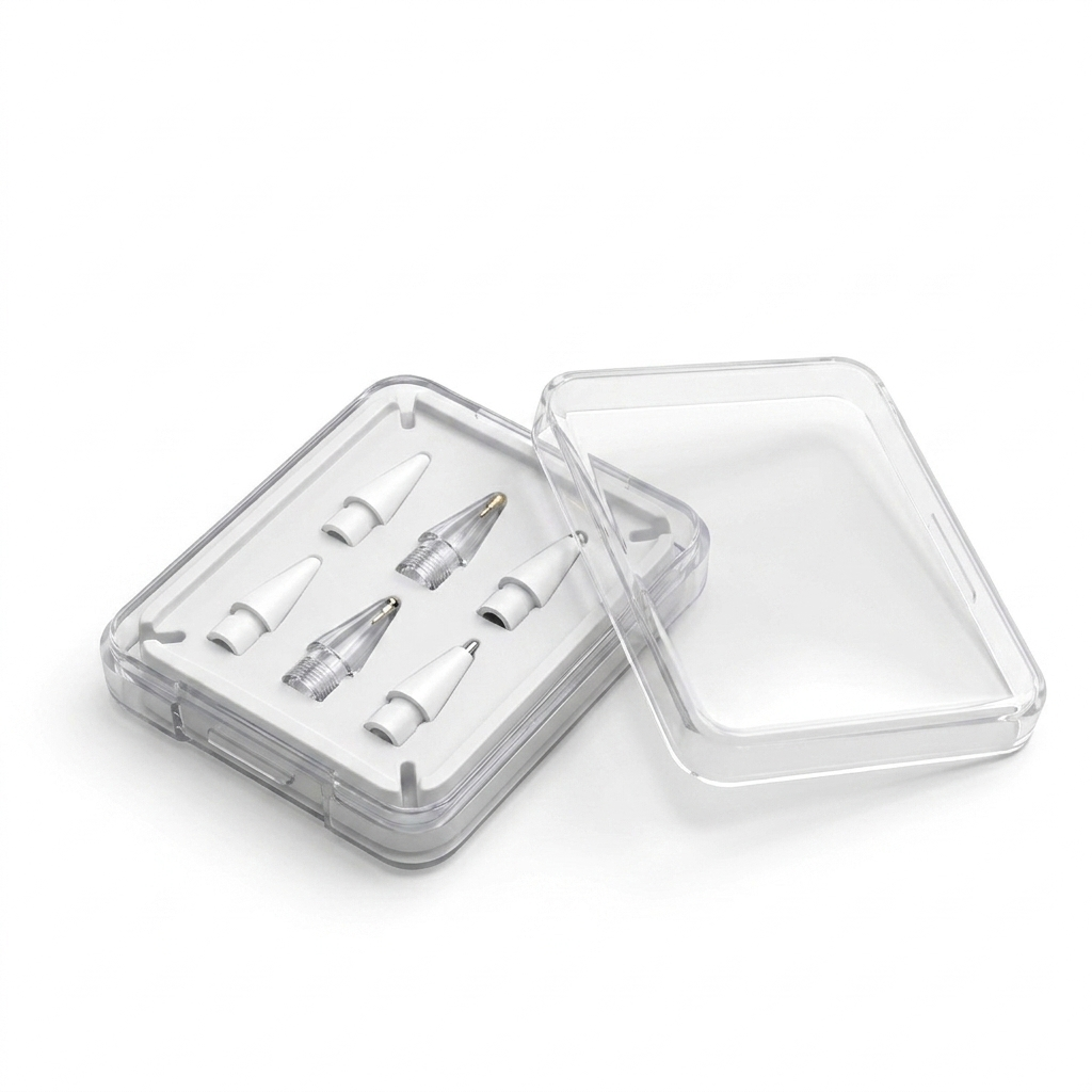 Tips 01 open storage box with six nibs in molded tray