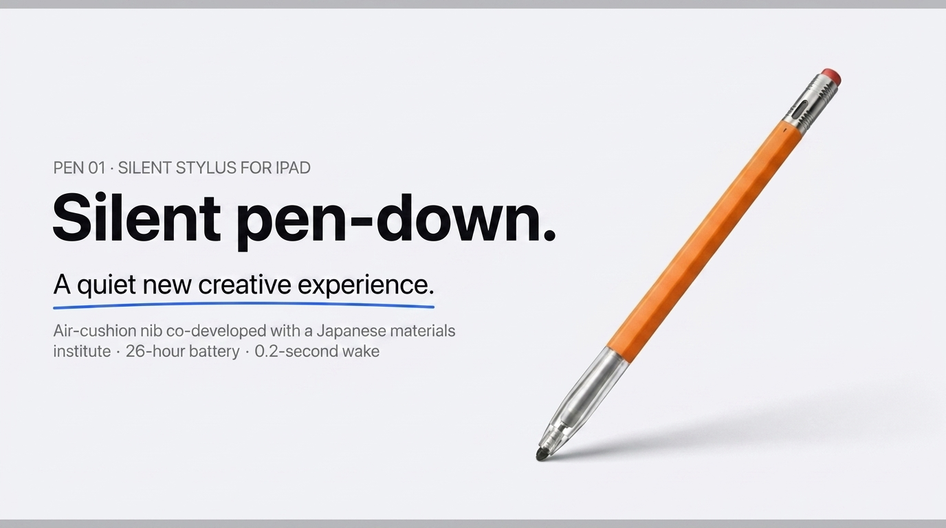 Pen 01 silent stylus hero