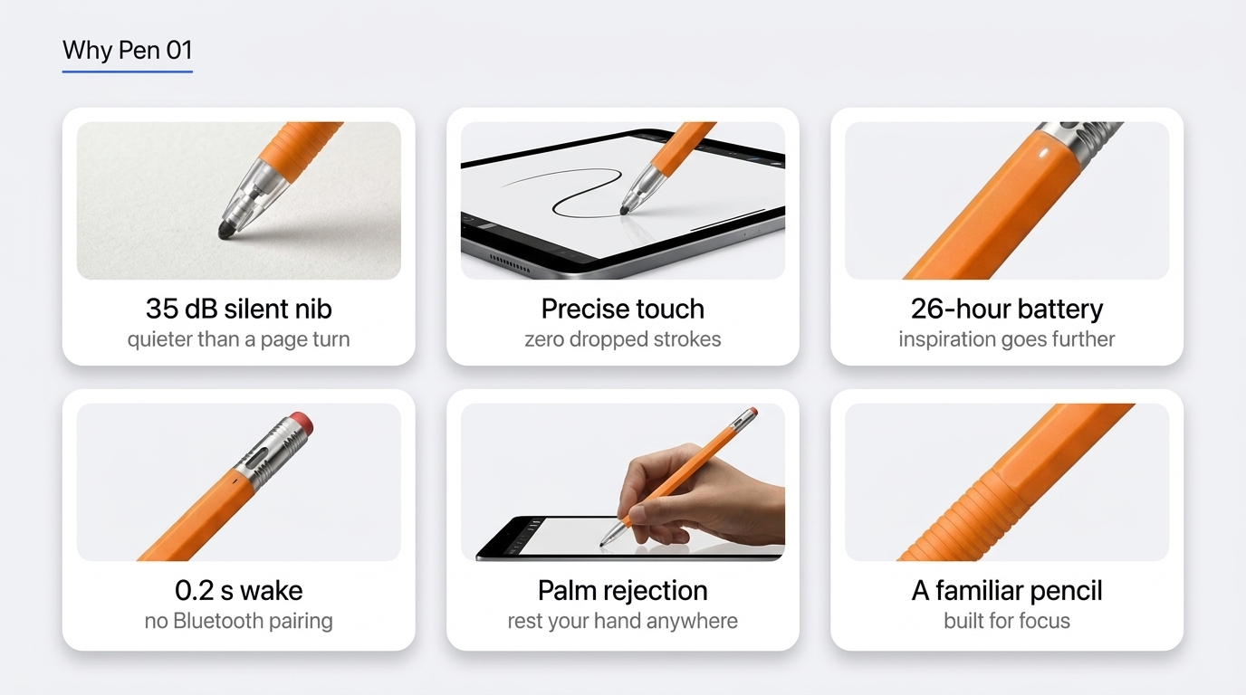 Why Pen 01 feature grid