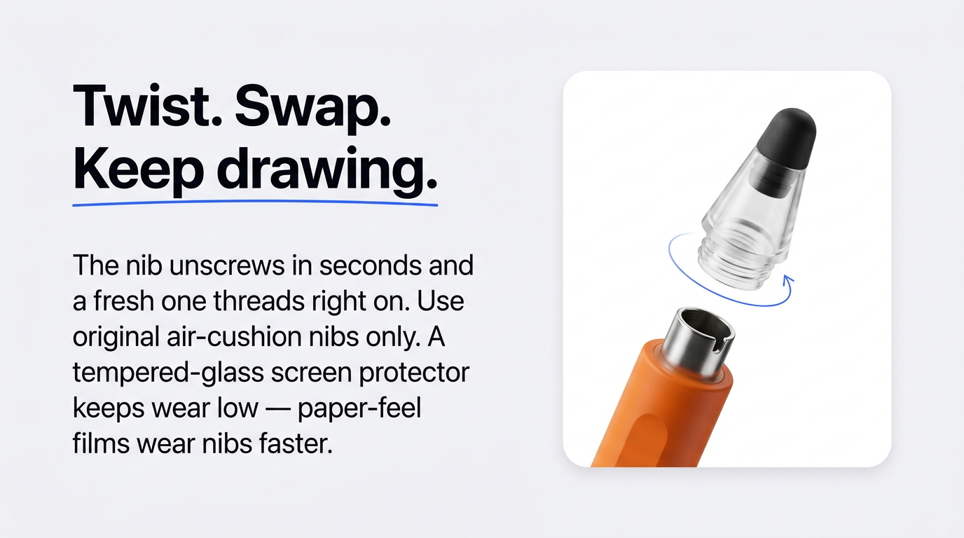 Detachable replaceable nib
